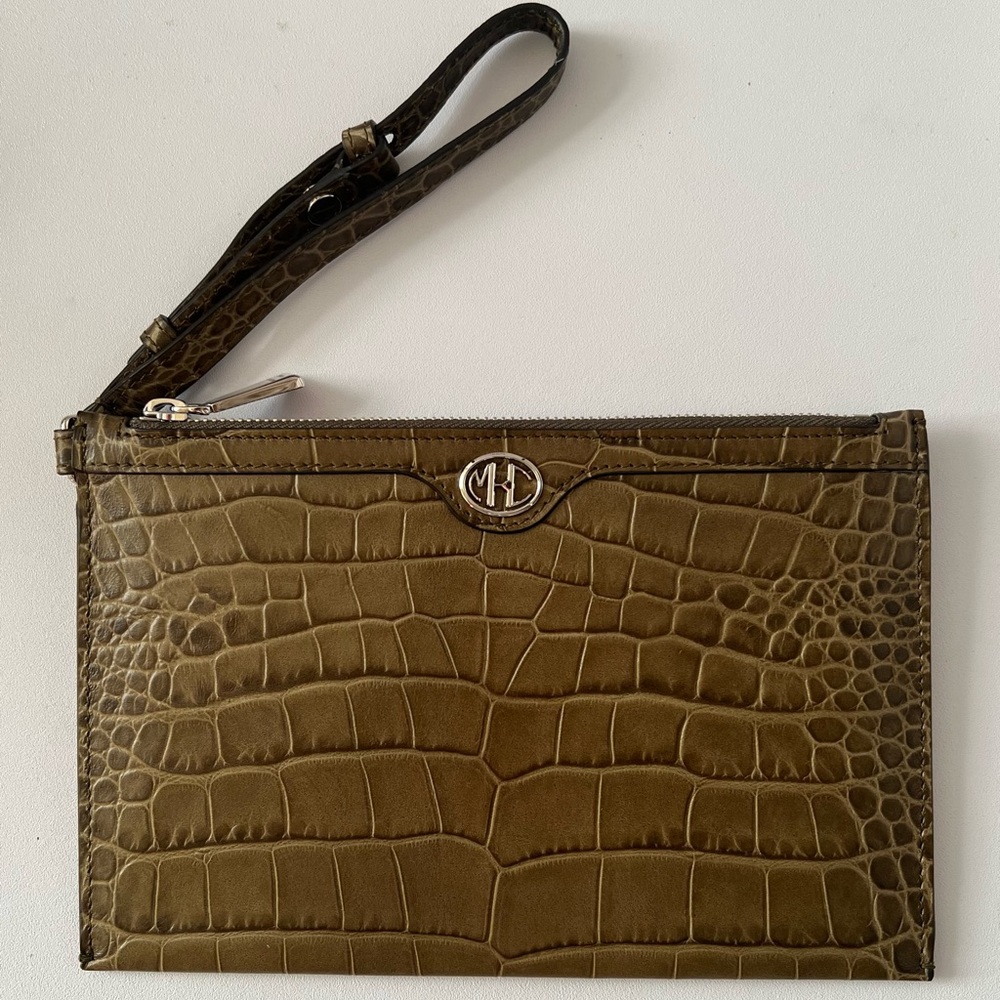 MH Crocodile Embossed Wristlet